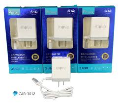   CARGADOR IPHONE 2 USB 5.1A INOVA PREMIUM CAR-3012B