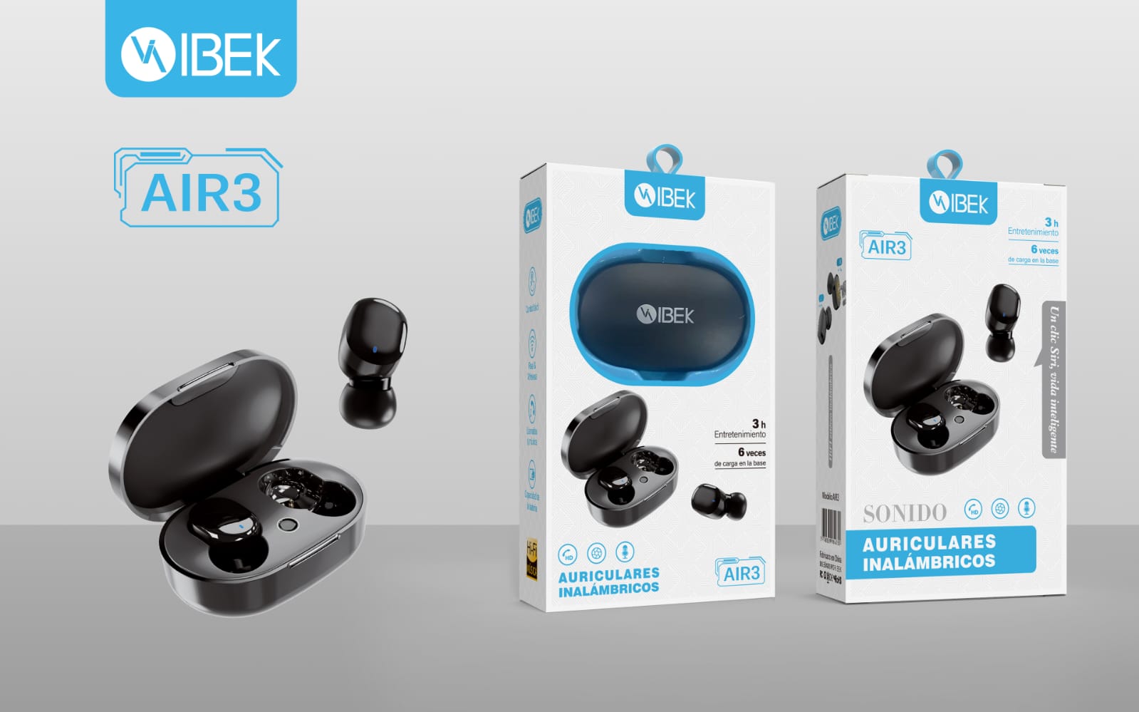   AURICULAR EARBUDS BT IBEK AIR3