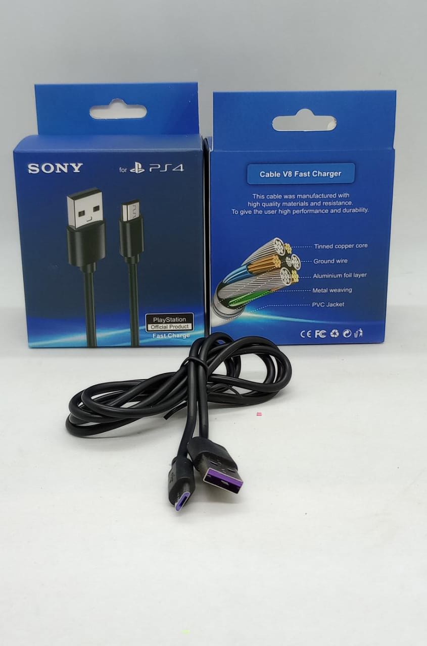   CABLE MICRO USB V8 PARA PS4 EN CAJA SONY 1.5 MTS *