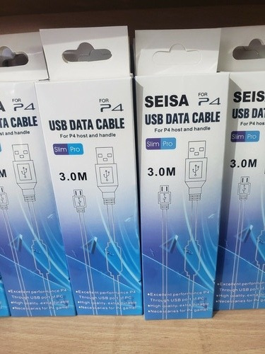   CABLE MICRO USB V8 PARA PS4 CON FILTRO EN CAJA 3 MTS *