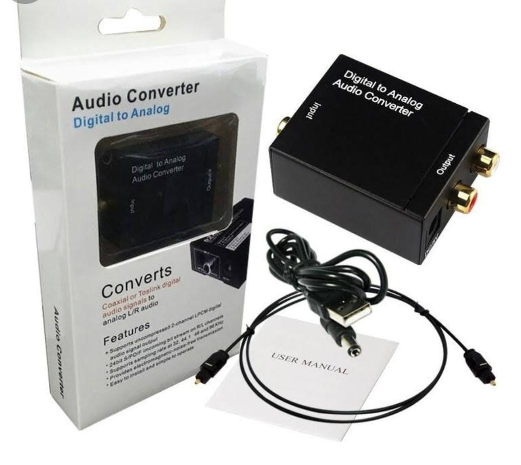   ADAPTADOR CONVERSOR AUDIO OPTICO A RCA *