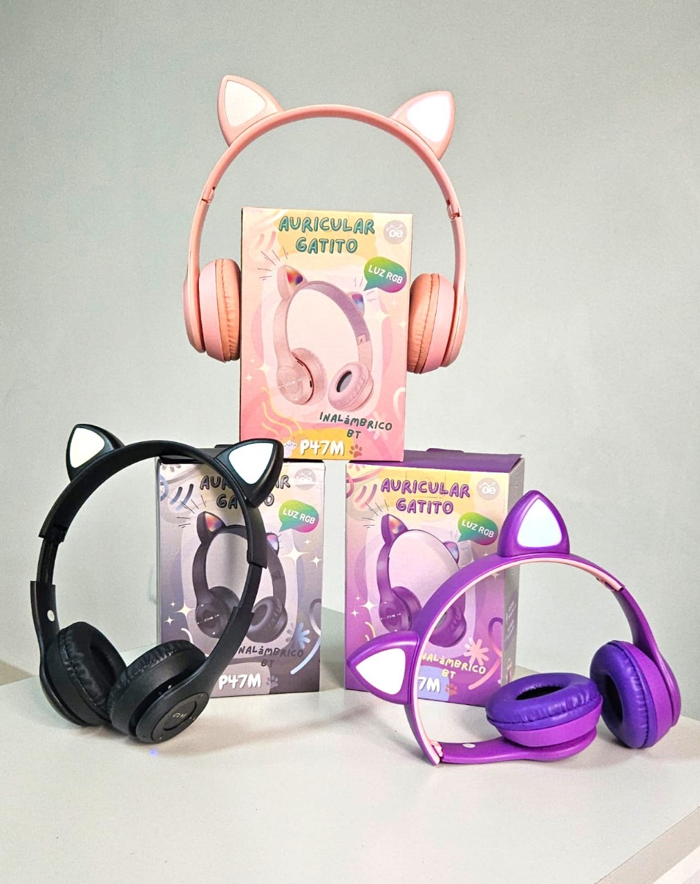 AURICULAR VINCHA BT P47 GATITO