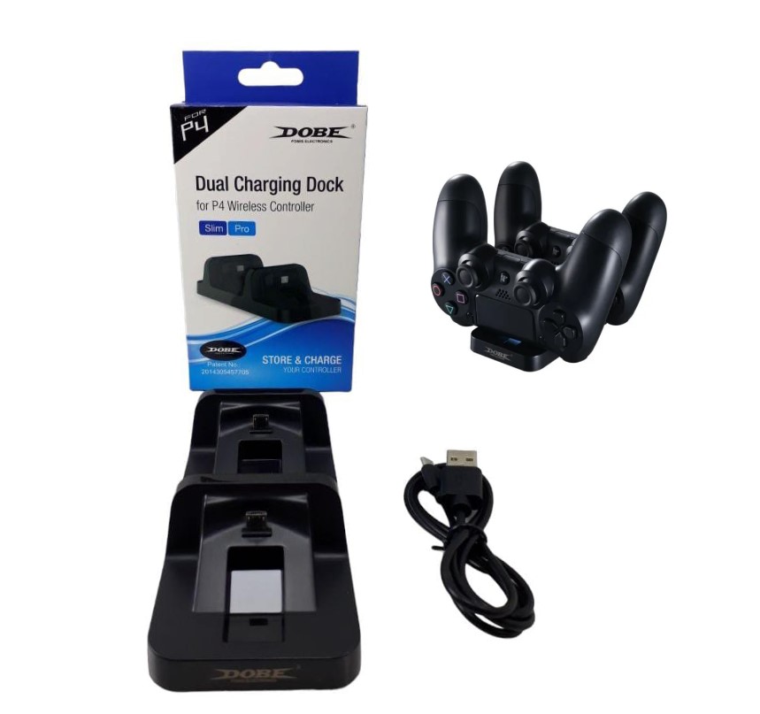   BASE CARGADOR DOBLE PARA JOYSTICK PS4