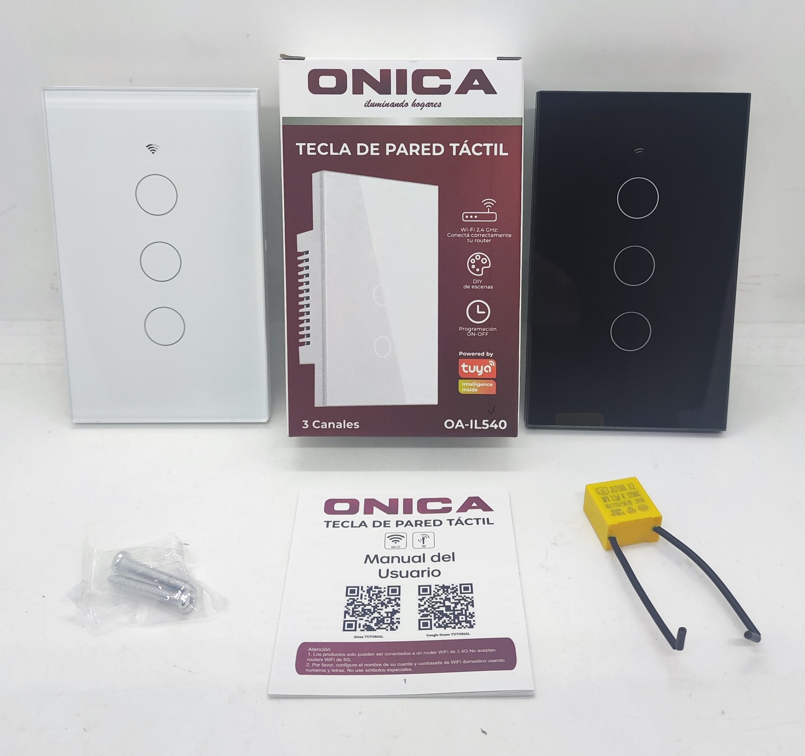 TECLA SMART TACTIL WIFI DE 3 CANALES