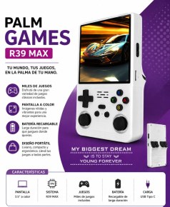   CONSOLA DE JUEGOS PORTATIL R39S PANTALLA DE 4 PLG
