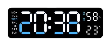   RELOJ DESPERTADOR CON PANTALLA LED 9 PLG PARA PARED