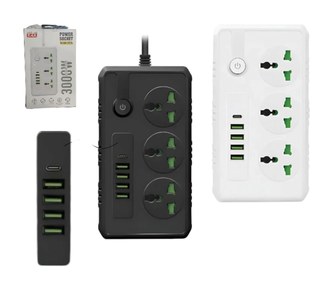   ZAPATILLA 3 TOMAS + 4USB + 1TC 3.4A 3000W