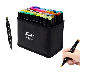  MARCADORES DOBLE PUNTA TOUCH X 60 COLORES JG-TOUCH60