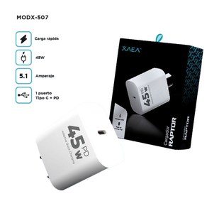   CARGADOR 45W 1 TC PD 5.1A SIN CABLE XAEA RAPTOR 