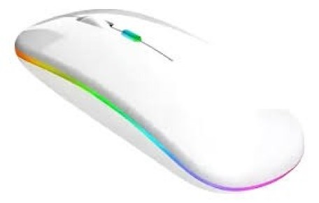   MOUSE INALAMBRICO BT RECARGABLE BLANCO RGB JG-MOUSEBTLED