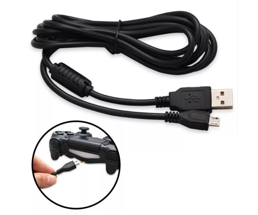   CABLE MICRO USB V8 PARA PS4 CON FILTRO 2.2 MTS 