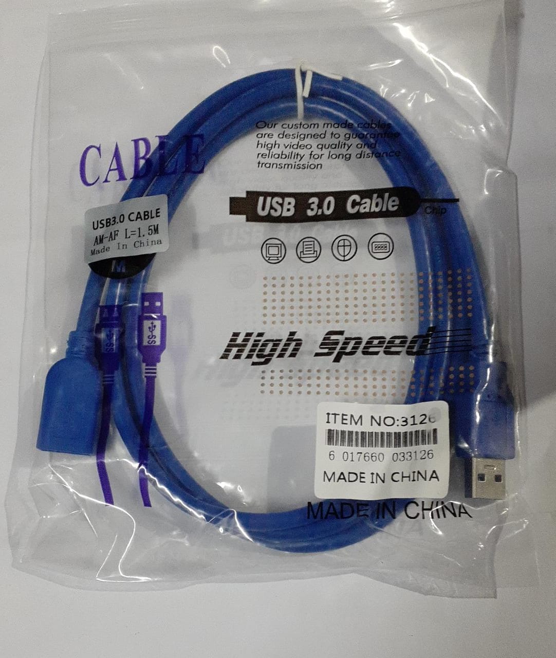   CABLE EXTENSION USB MACHO A HEMBRA 3.0 1.5 MTS *