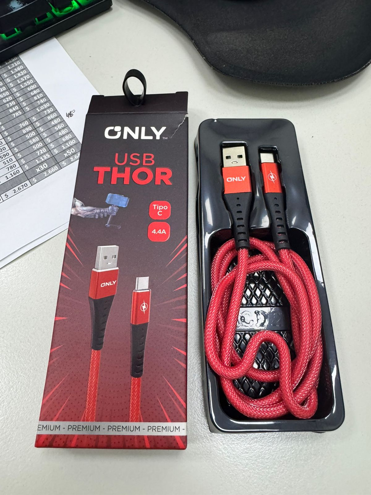   CABLE TIPO C MALLADO 4.4A ONLY THOR